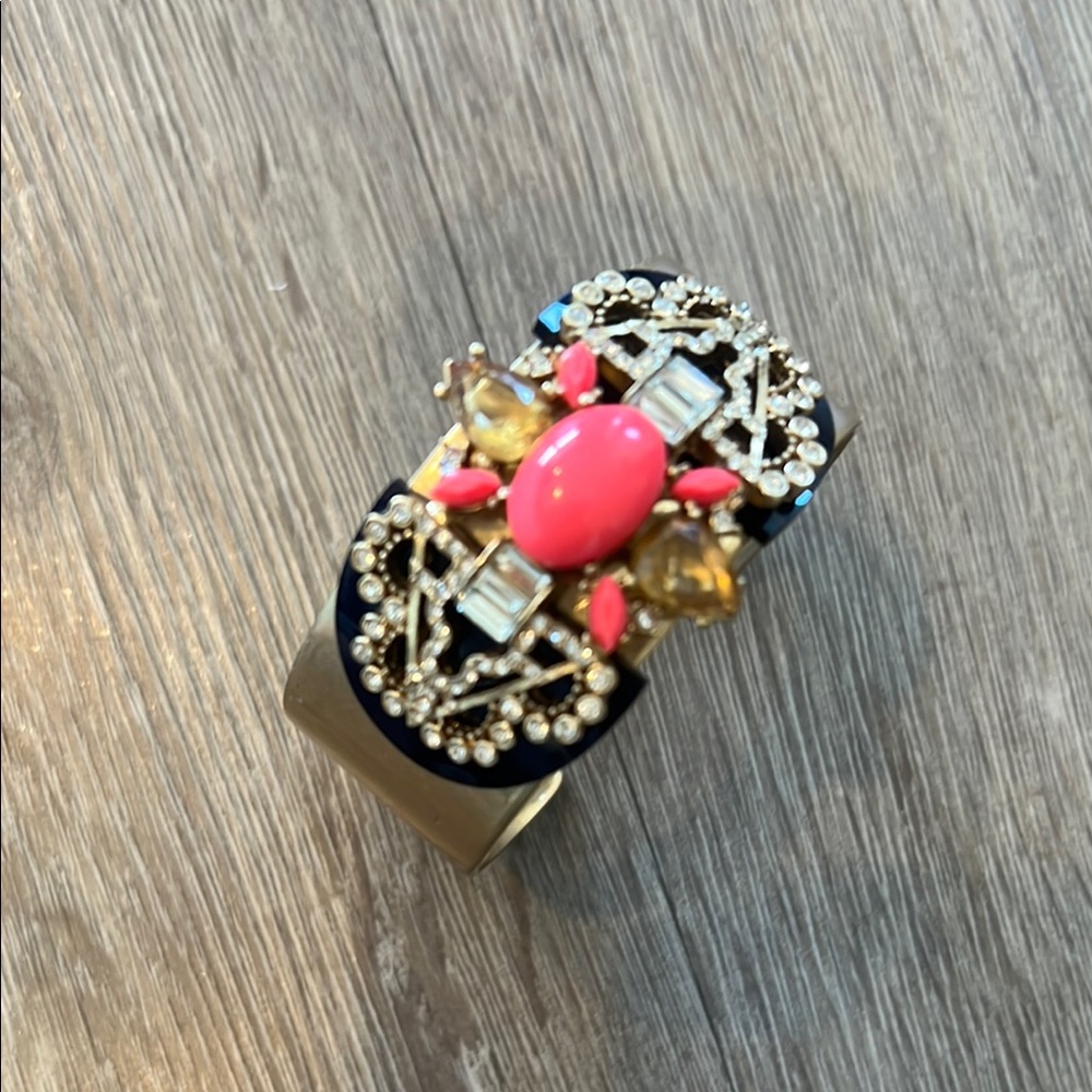 J. Crew Embellished Brass Bracelet Cuff